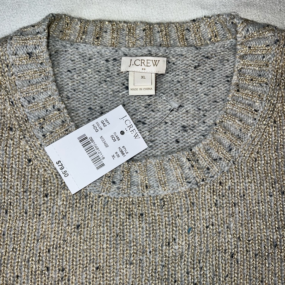 J. Crew Gold Crew Neck Sweater Size XL